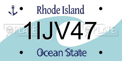 1IJV47 Rhode Island License Plate