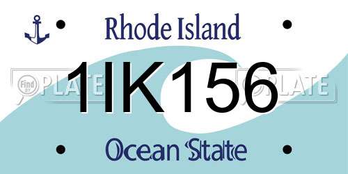 1IK156 Rhode Island License Plate