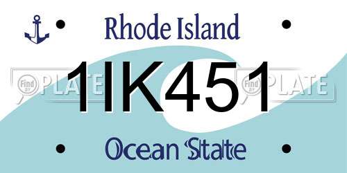 1IK451 Rhode Island License Plate