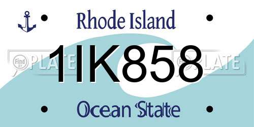 1IK858 Rhode Island License Plate