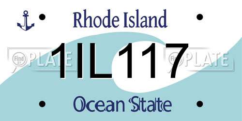 1IL117 Rhode Island License Plate