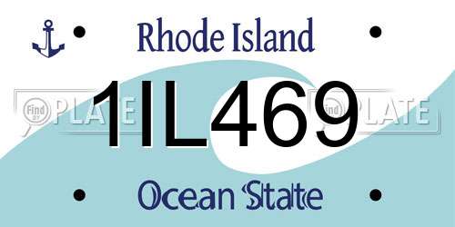 1IL469 Rhode Island License Plate