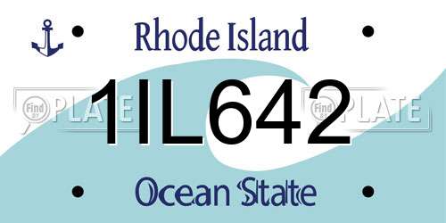 1IL642 Rhode Island License Plate