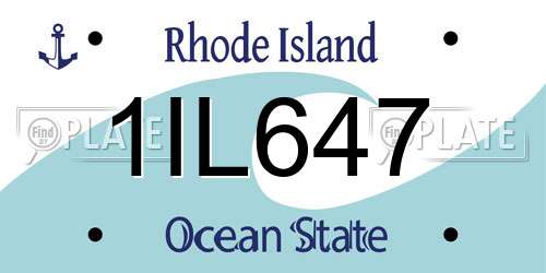 1IL647 Rhode Island License Plate