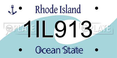 1IL913 Rhode Island License Plate