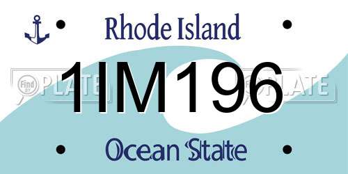 1IM196 Rhode Island License Plate