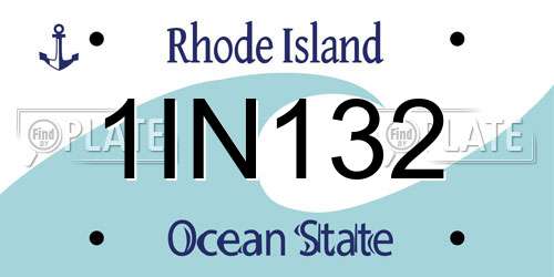 1IN132 Rhode Island License Plate
