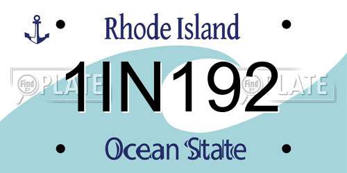 1IN192 Rhode Island License Plate