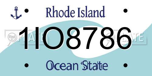 1IO8786 Rhode Island License Plate