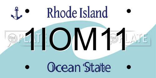 1IOM11 Rhode Island License Plate