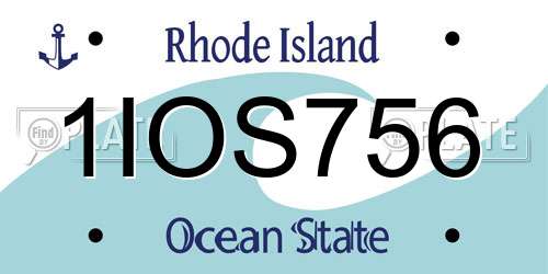 1IOS756 Rhode Island License Plate