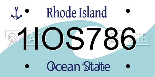 1IOS786 Rhode Island License Plate
