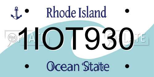 1IOT930 Rhode Island License Plate