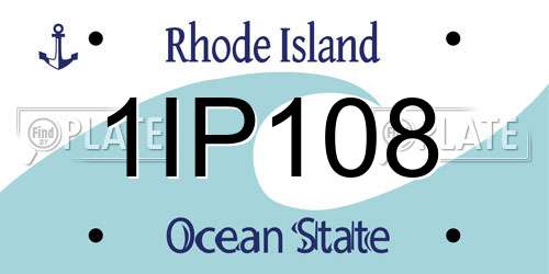 1IP108 Rhode Island License Plate