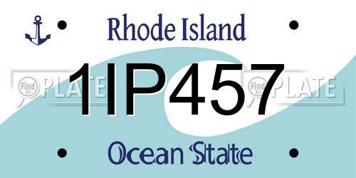 1IP457 Rhode Island License Plate