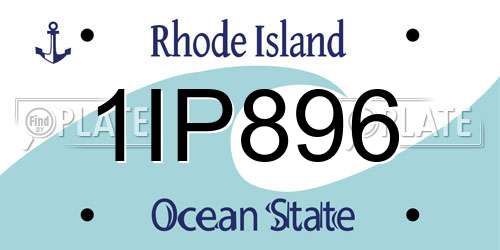 1IP896 Rhode Island License Plate