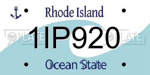 1IP920 Rhode Island License Plate