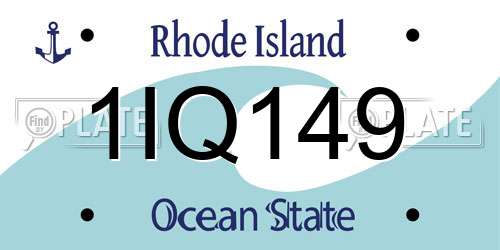 1IQ149 Rhode Island License Plate
