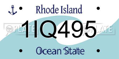 1IQ495 Rhode Island License Plate