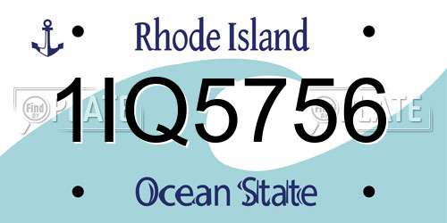 1IQ5756 Rhode Island License Plate