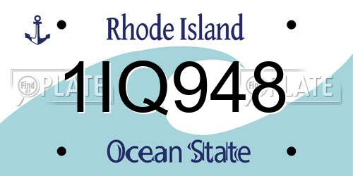 1IQ948 Rhode Island License Plate
