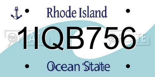 1IQB756 Rhode Island License Plate