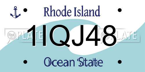 1IQJ48 Rhode Island License Plate