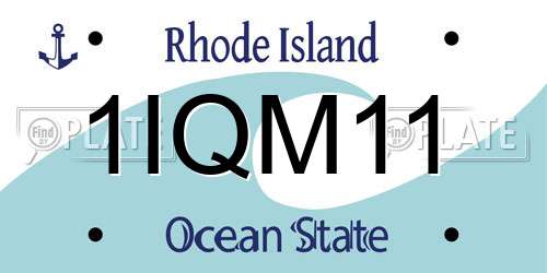 1IQM11 Rhode Island License Plate