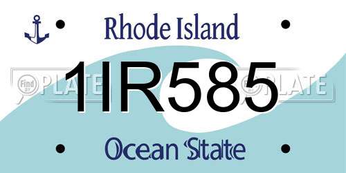 1IR585 Rhode Island License Plate