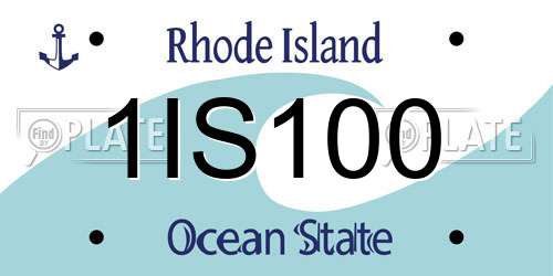 1IS100 Rhode Island License Plate