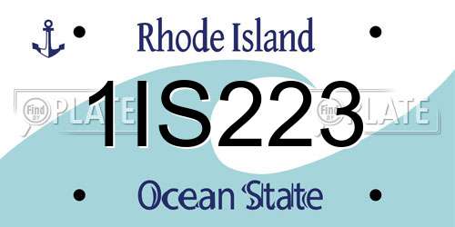 1IS223 Rhode Island License Plate
