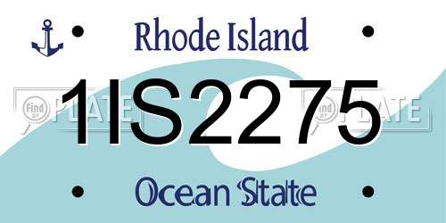 1IS2275 Rhode Island License Plate