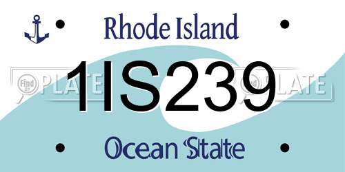 1IS239 Rhode Island License Plate