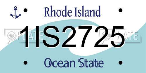 1IS2725 Rhode Island License Plate