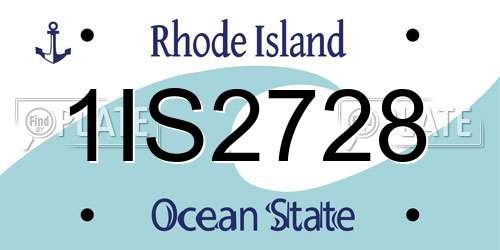 1IS2728 Rhode Island License Plate
