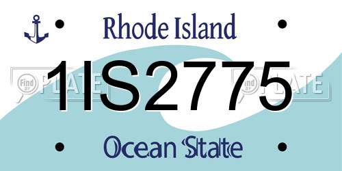 1IS2775 Rhode Island License Plate