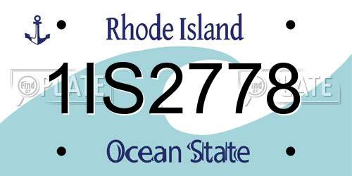 1IS2778 Rhode Island License Plate