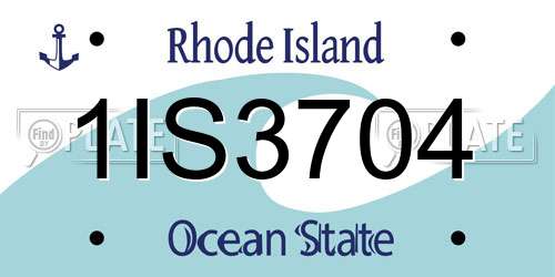 1IS3704 Rhode Island License Plate