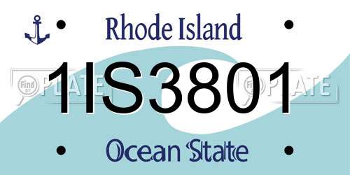 1IS3801 Rhode Island License Plate