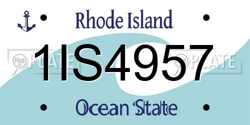 1IS4957 Rhode Island License Plate