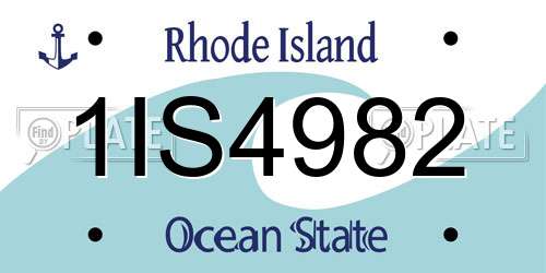 1IS4982 Rhode Island License Plate