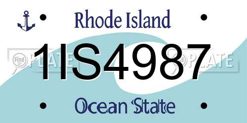 1IS4987 Rhode Island License Plate