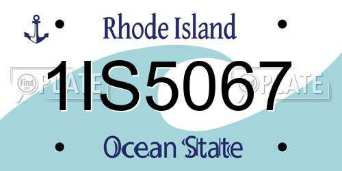 1IS5067 Rhode Island License Plate