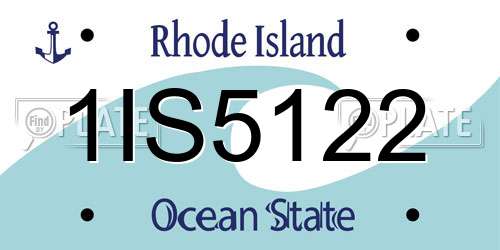 1IS5122 Rhode Island License Plate