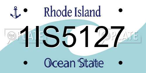 1IS5127 Rhode Island License Plate