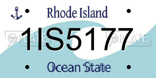 1IS5177 Rhode Island License Plate