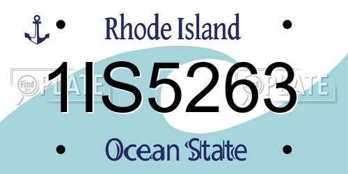 1IS5263 Rhode Island License Plate