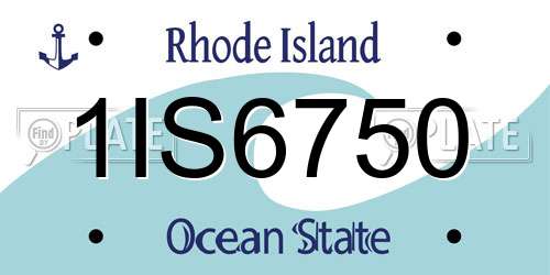 1IS6750 Rhode Island License Plate