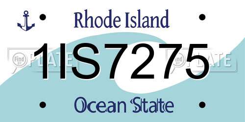 1IS7275 Rhode Island License Plate