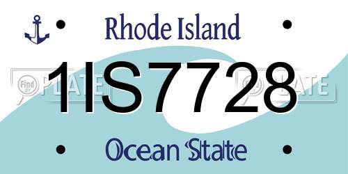 1IS7728 Rhode Island License Plate